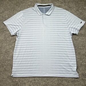Nike Tiger Woods Polo Shirt Golf Dri-FIT Sz 2XL Snap‎ Indigo Fog Blue BV0350-460